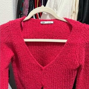 Zara Women's Vibrant Pink Top